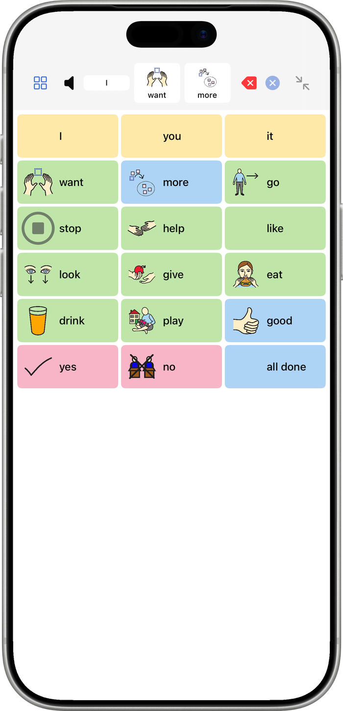 Speech Assistant board in full screen