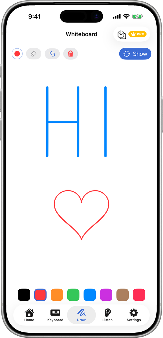 Whiteboard in Speech Assistant