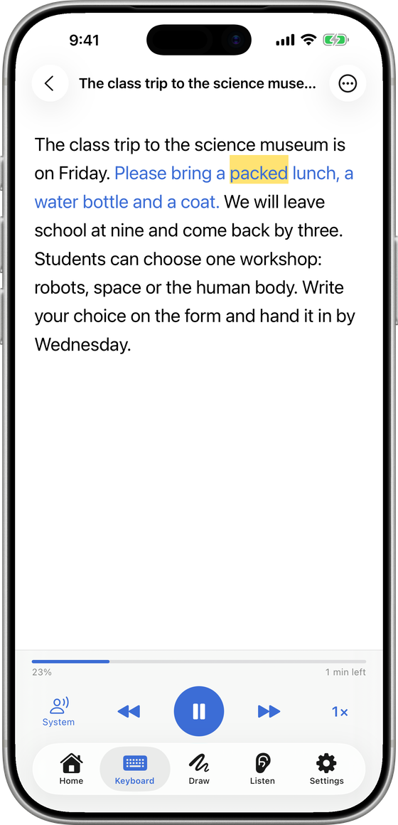 Read Aloud in Speech Assistant